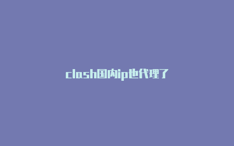 clash国内ip也代理了