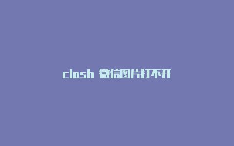 clash 微信图片打不开